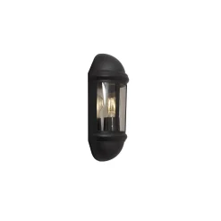 Ansell LED Vägglampa Latina Halv Lykta Svart - Passande för E27 upp till 42W | IP65