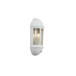 Ansell LED Vägglampa Latina Halv Lykta Vit - Passande för E27 Upp Till 42W | IP65 - Rörelse- och Ljussensor