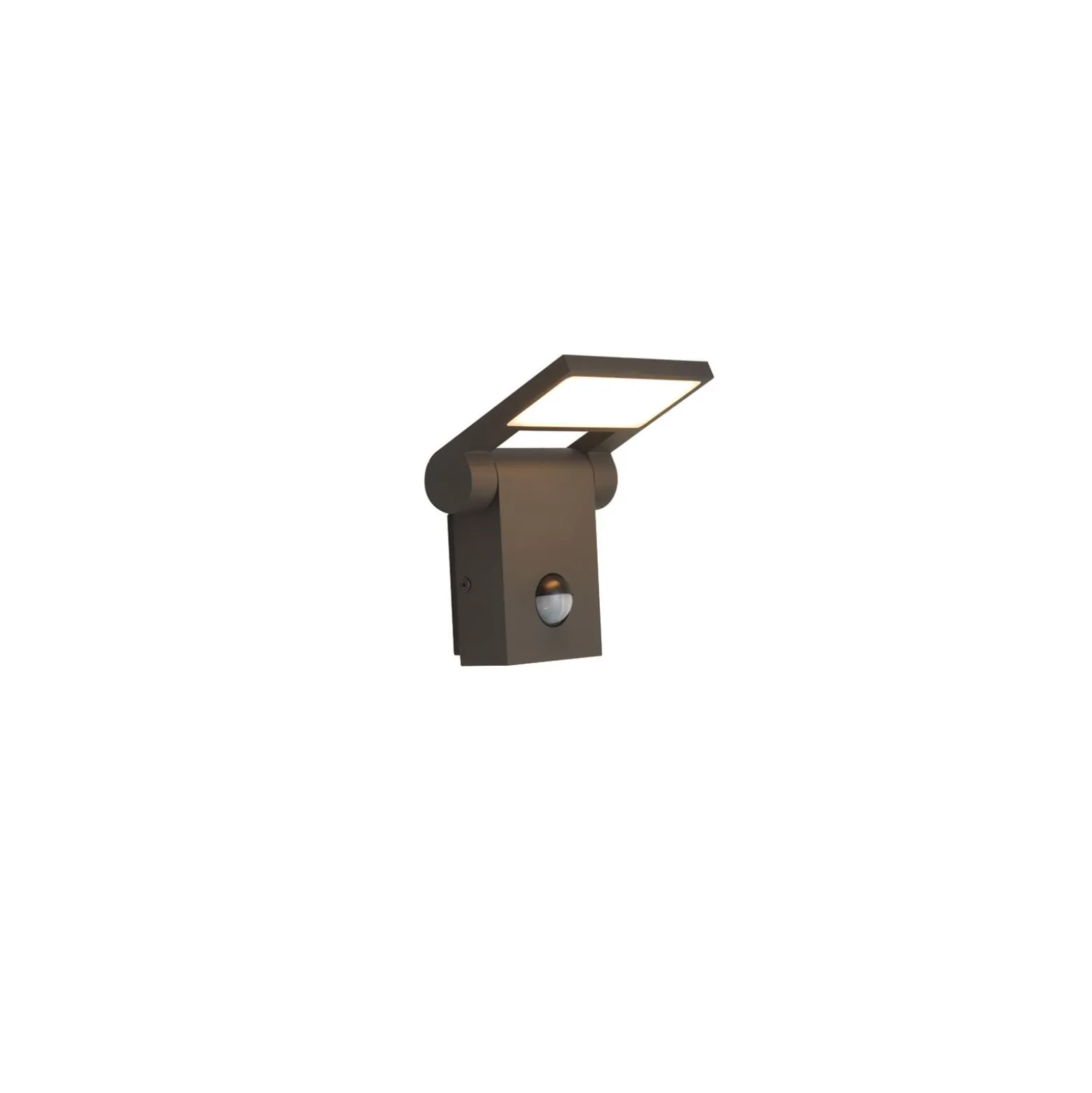 Ansell LED Vägglampa Tempo 90D Lutningsbar Grafit 10W 685lm - 830 Varm Vit | IP54 - Rörelse- och ljussensor