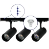 Bright Choice Komplett set 1-Fas Rail 1 Meter Svart | incl. 3x Spot + GU10 2700K 3W Dimbar + Ändkåpa, Strömkontakt