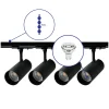 Bright Choice Komplett set 1-Fas Rail 1 Meter Svart | incl. 4x Spot + GU10 2700K 3W Dimbar + Ändkåpa, Strömkontakt