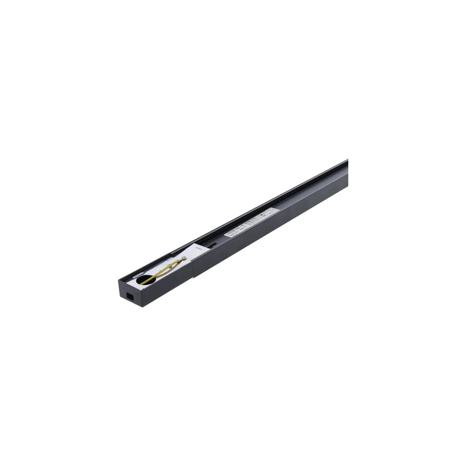 Bright Choice Komplett set 1-Fas Rail 1 Meter Svart | incl. 2x Spot + GU10 2700K 3W Dimbar + Ändkåpa, Strömkontakt