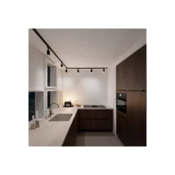 Bright Choice Komplett set 1-Fas Rail L 1 x 2 Meter Svart | incl. 5x Spot + GU10 2700K 3W Dimbar + Ändkåpa, Strömkontakt och L -Anslutningsstycke