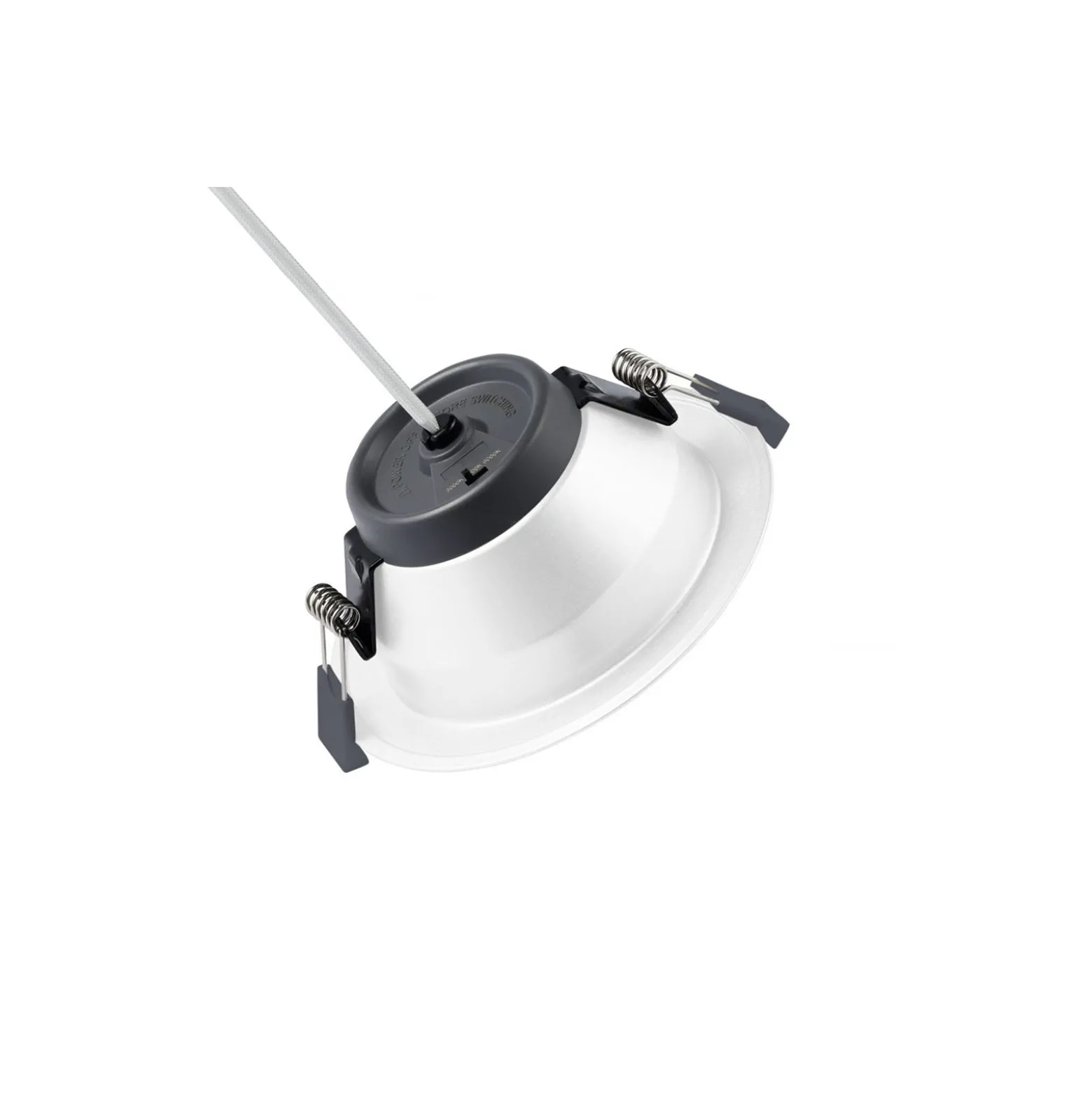 Bright Choice LED Downlight ORTHO Aluminium Vit 15W 1575lm 90D - 830-850 Justerbar Vit | Utskärning 170mm - IP22 - Optional Dimbar