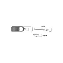 Bright Choice LED Gatubelysning 70W 8400lm 70x140D - 740 Kallvit | IP65 - Ljussensor - Asymmetrisk