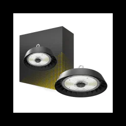 Bright Choice LED Highbay Stål Svart 150W 25500lm 90D - 757 Kallvit | IP65 - med Rörelse- och Ljussensor