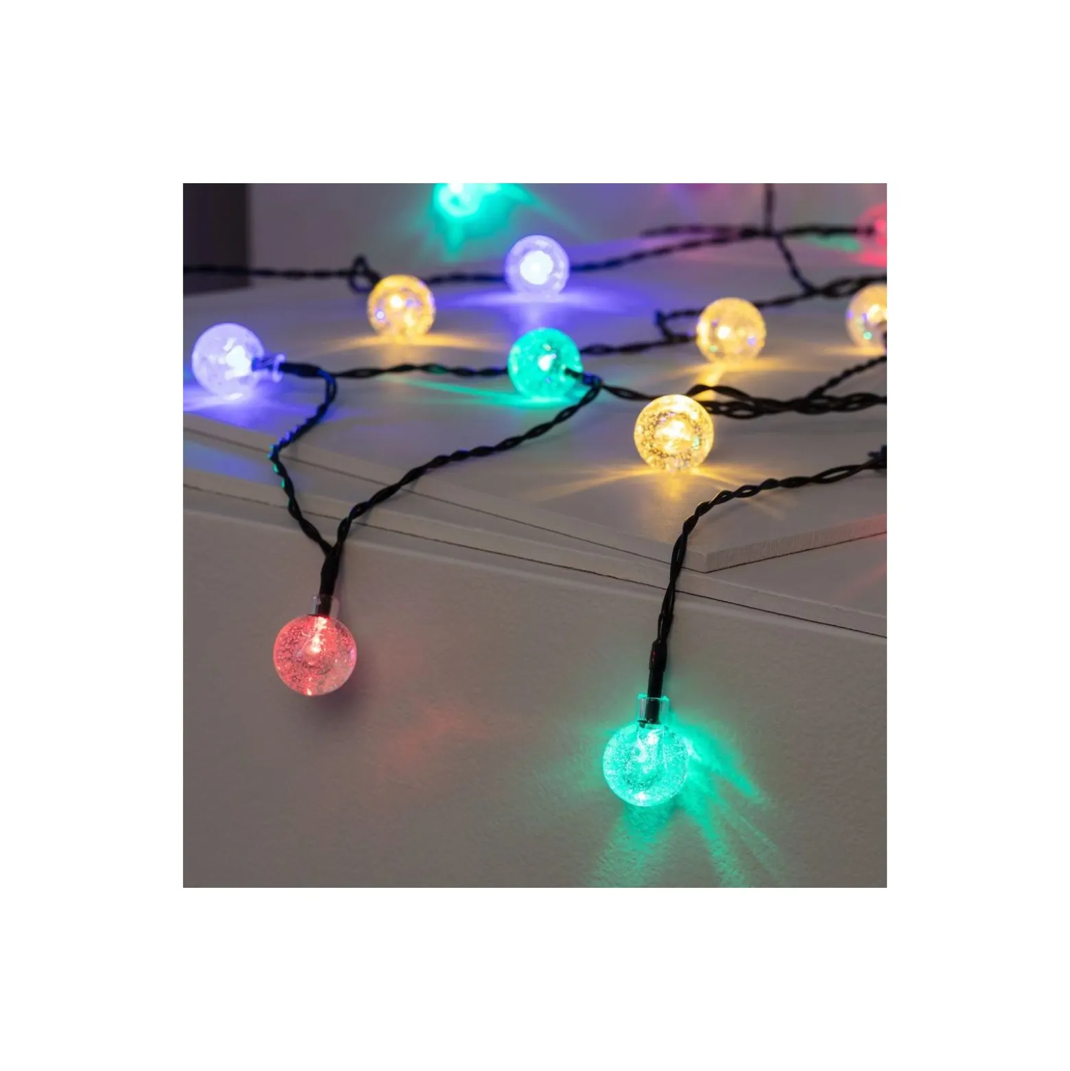 Bright Choice Ljusslinga LED Moonballs ABS 1W 20lm - 830 Varm Vit + RGB | IP65 - Solar