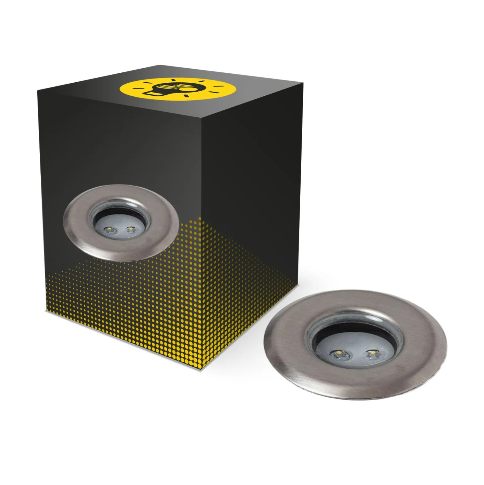Bright Choice Markspotlights Mini Utomhusljus Rostfritt Stål Grå 1W 20lm - 830 Varm Vit