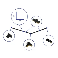 Bright Choice Rail Set 1-Fas L 2 x 2 Meter Svart |incl. Ändkåpa, Strömkontakt och L -Anslutningsstycke