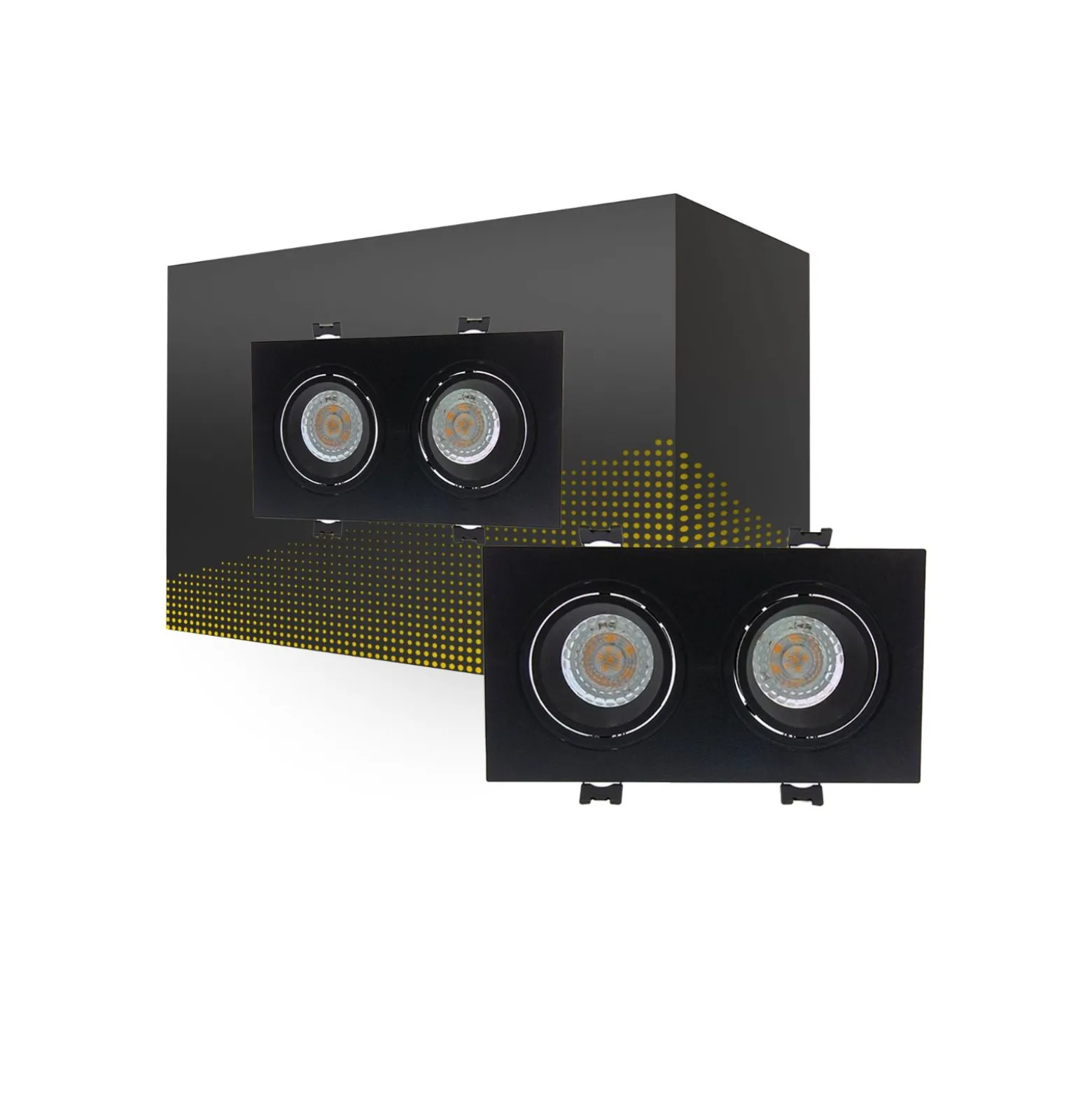 Bright Choice Spot Duo Svart | Utskärning 155x75mm - IP22 - GU10 Fitting