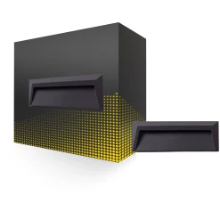 Bright Choice Vägglampa Chester PC Antracit 2W 100lm - 830 Varm Vit