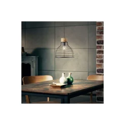 Brilliant Avia Pendellampa Metall Trä Svart | 350mm - Passande för 1x E27