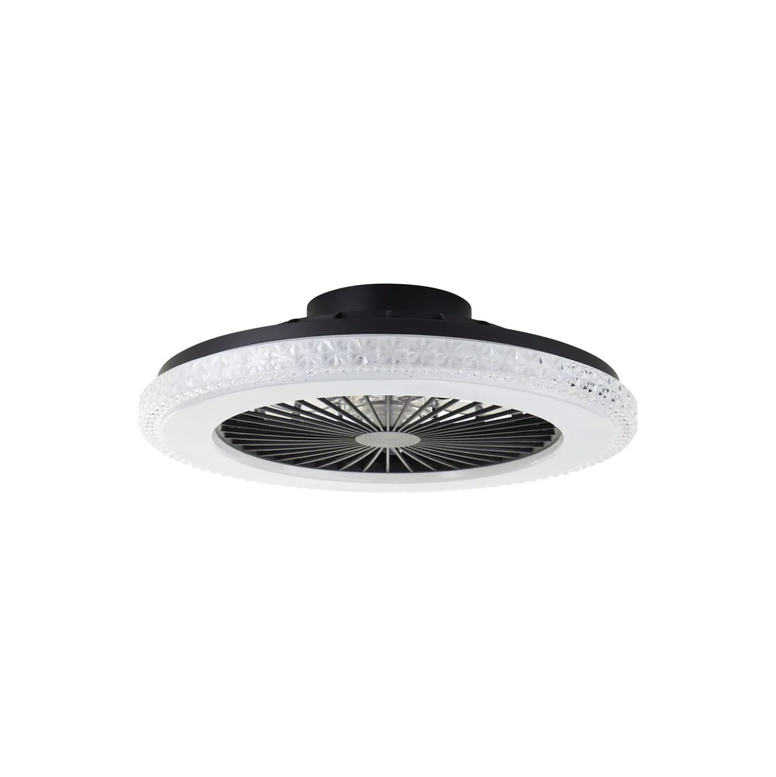 Brilliant Badria Takfläkt Plast Metall Svart 36W 4700lm - 830-865 CCT+RGB | 490mm - Fjärrkontroll Dimbar