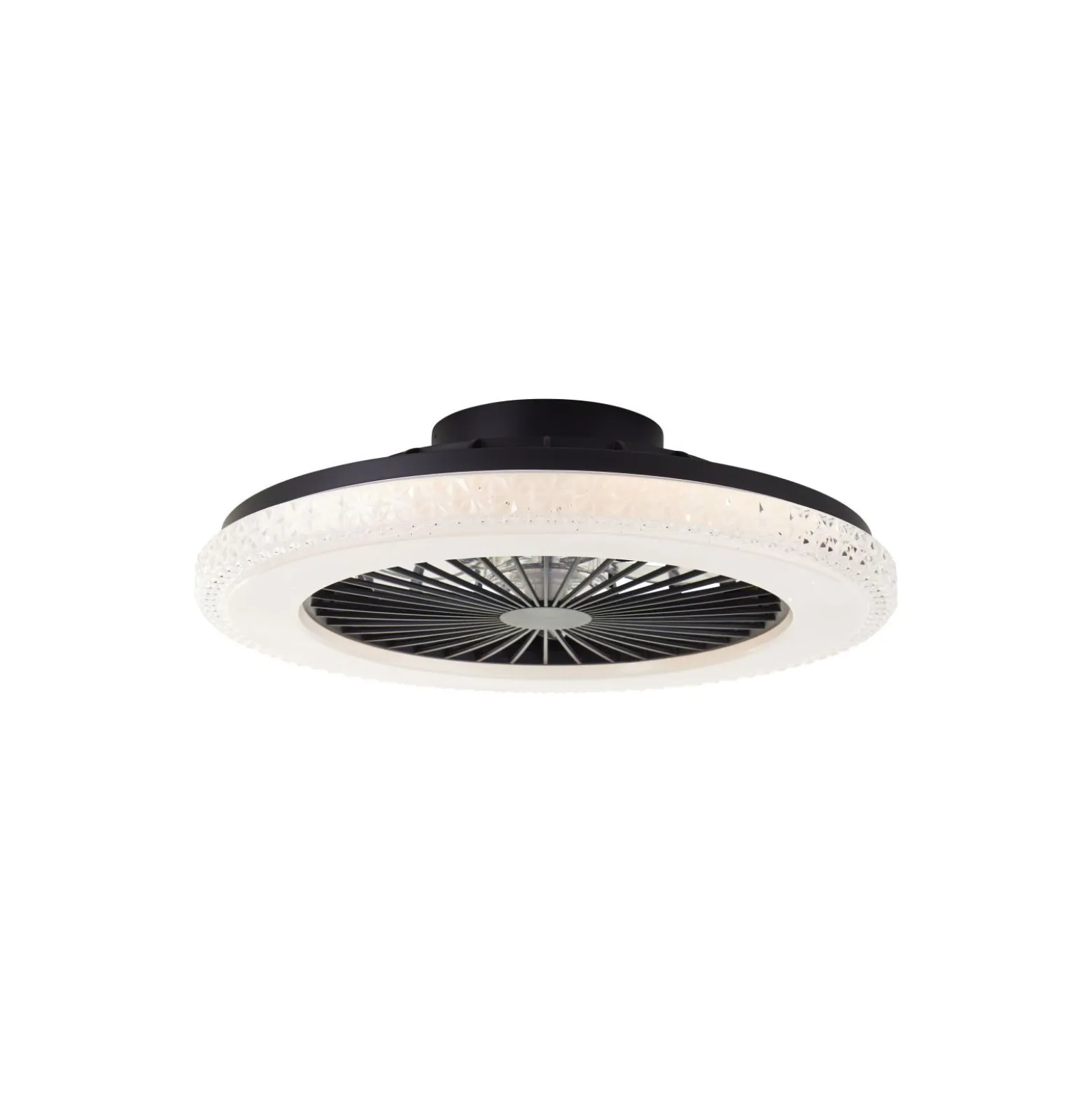 Brilliant Badria Takfläkt Plast Metall Svart 36W 4700lm - 830-865 CCT+RGB | 490mm - Fjärrkontroll Dimbar