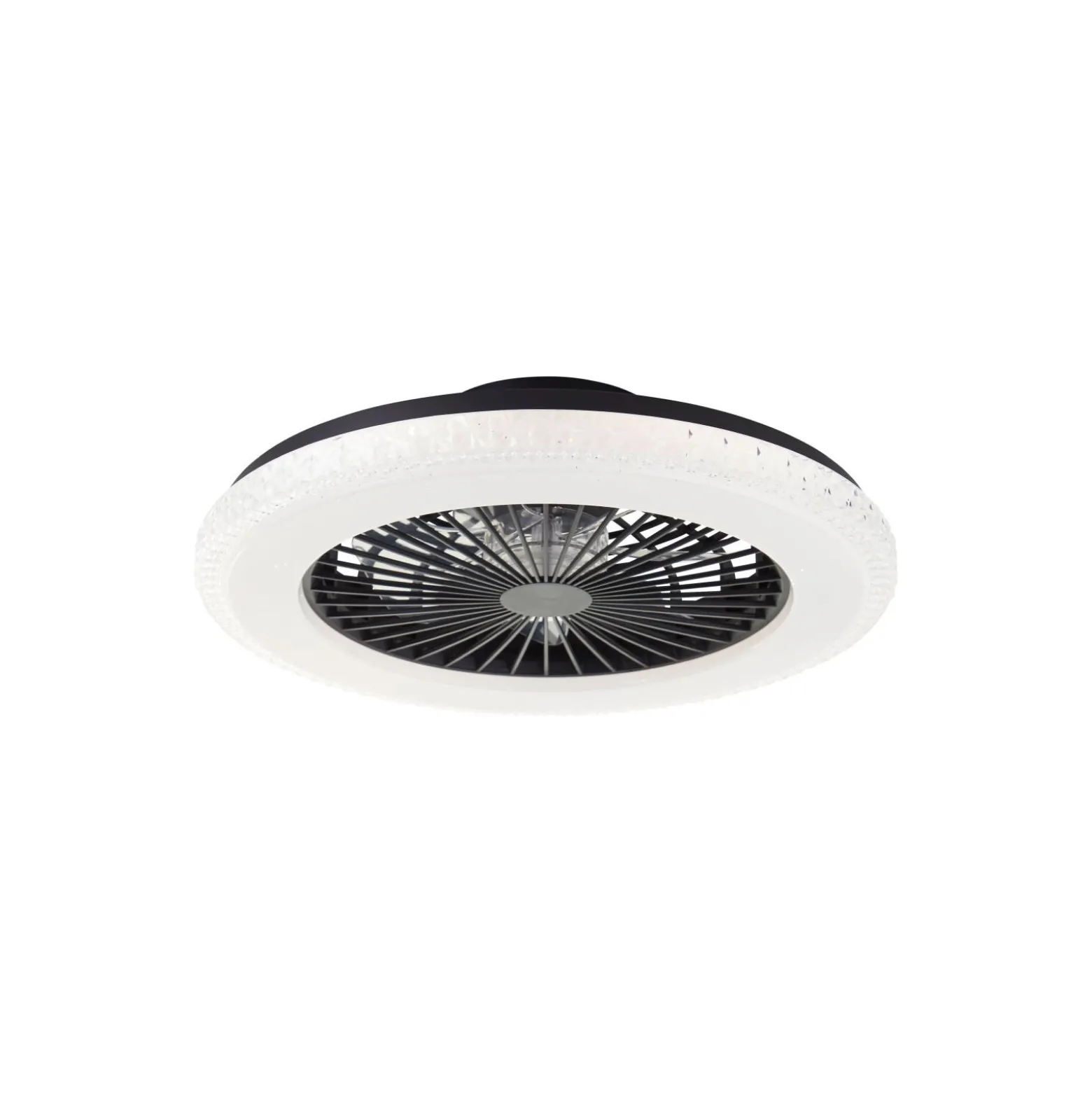 Brilliant Badria Takfläkt Plast Metall Svart 36W 4700lm - 830-865 CCT+RGB | 490mm - Fjärrkontroll Dimbar