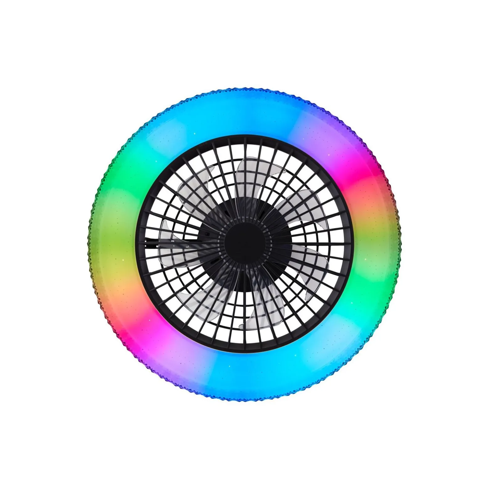 Brilliant Badria Takfläkt Plast Metall Svart 36W 4700lm - 830-865 CCT+RGB | 490mm - Fjärrkontroll Dimbar