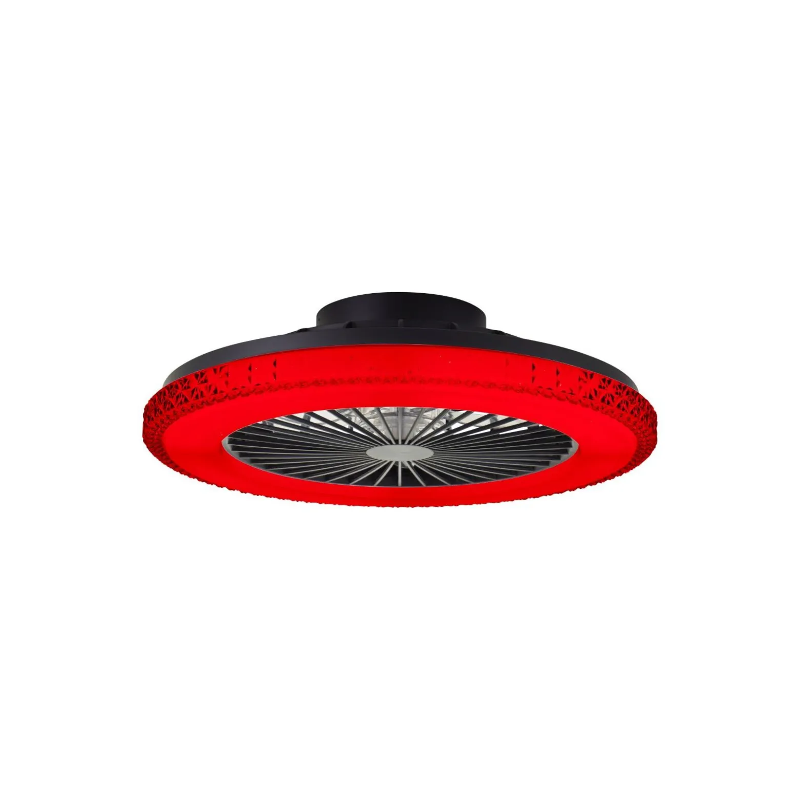 Brilliant Badria Takfläkt Plast Metall Svart 36W 4700lm - 830-865 CCT+RGB | 490mm - Fjärrkontroll Dimbar