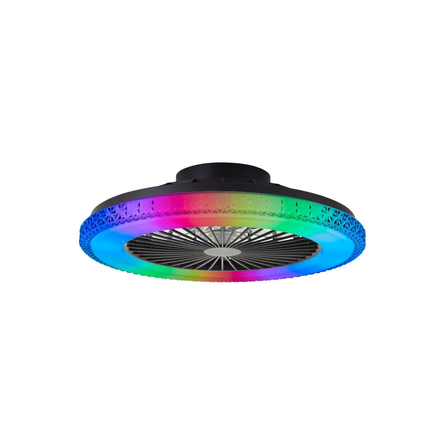 Brilliant Badria Takfläkt Plast Metall Svart 36W 4700lm - 830-865 CCT+RGB | 490mm - Fjärrkontroll Dimbar