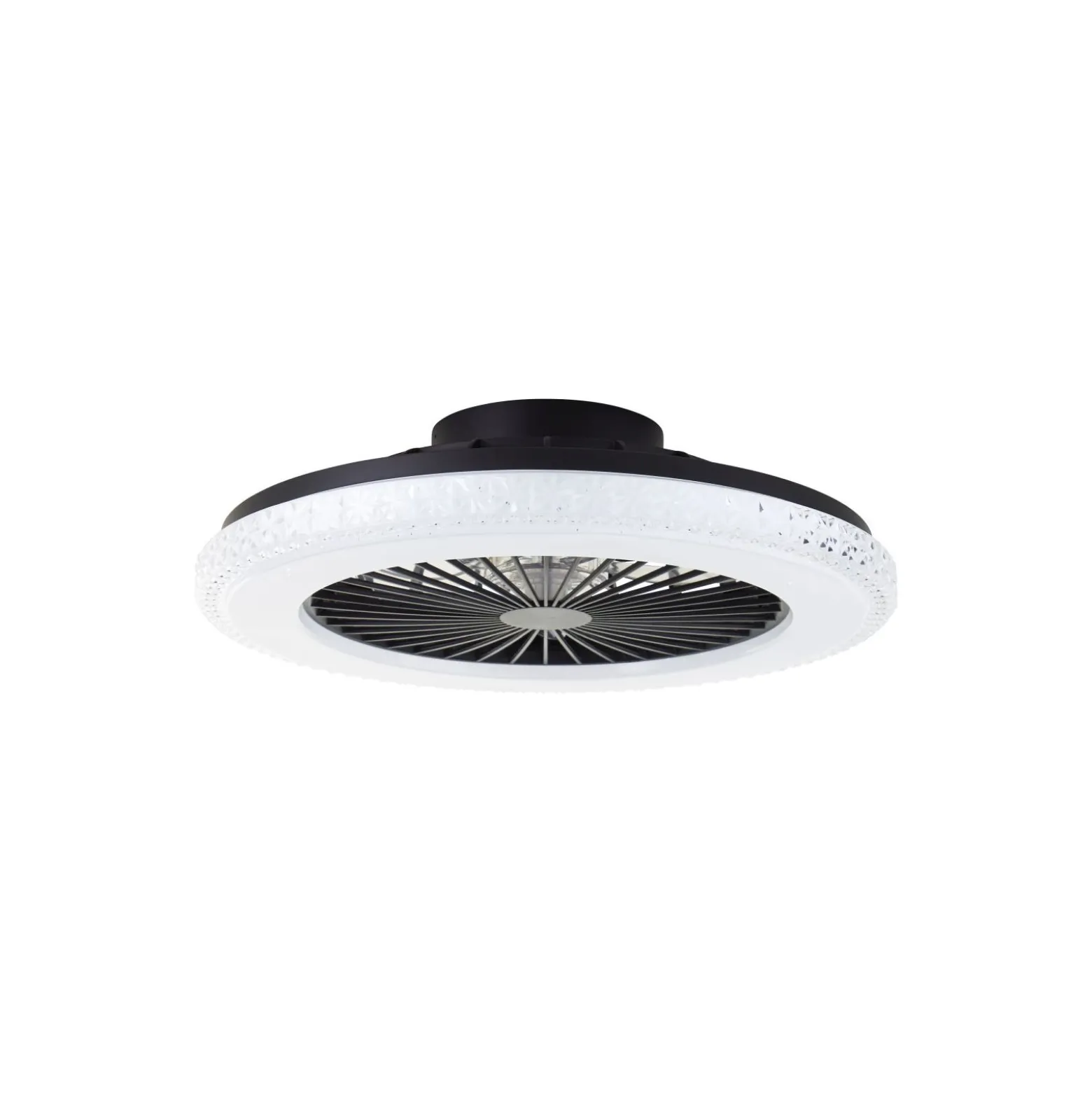 Brilliant Badria Takfläkt Plast Metall Svart 36W 4700lm - 830-865 CCT+RGB | 490mm - Fjärrkontroll Dimbar