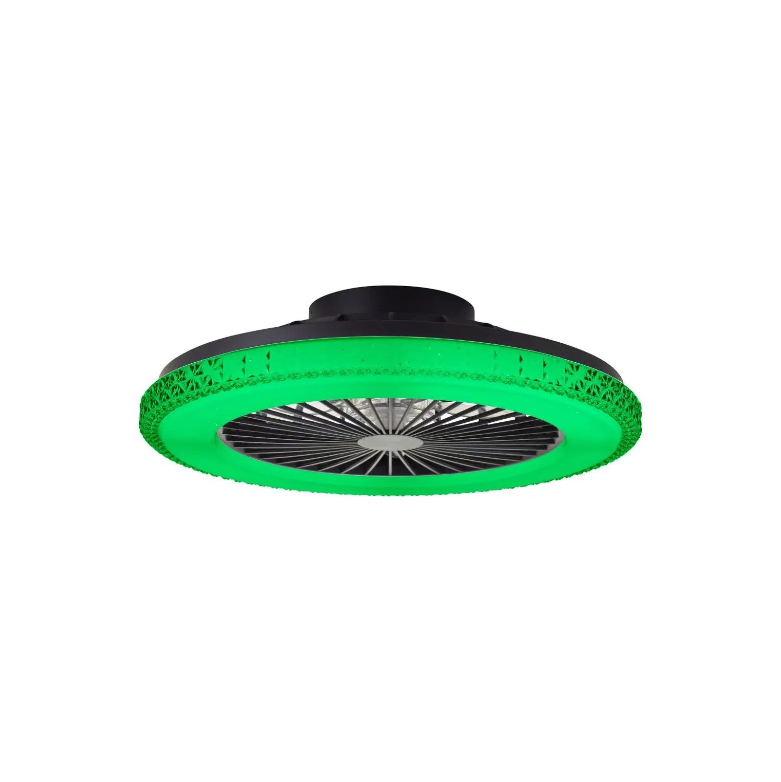 Brilliant Badria Takfläkt Plast Metall Svart 36W 4700lm - 830-865 CCT+RGB | 490mm - Fjärrkontroll Dimbar