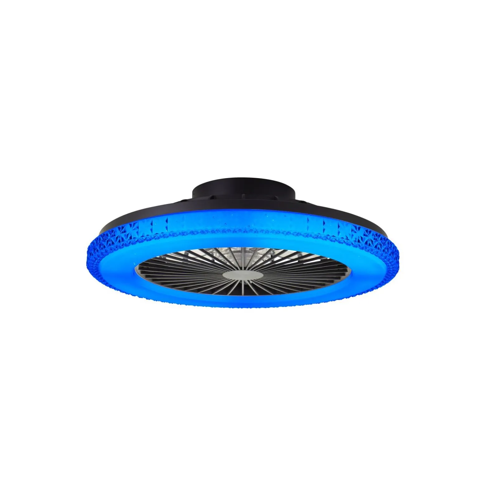 Brilliant Badria Takfläkt Plast Metall Svart 36W 4700lm - 830-865 CCT+RGB | 490mm - Fjärrkontroll Dimbar