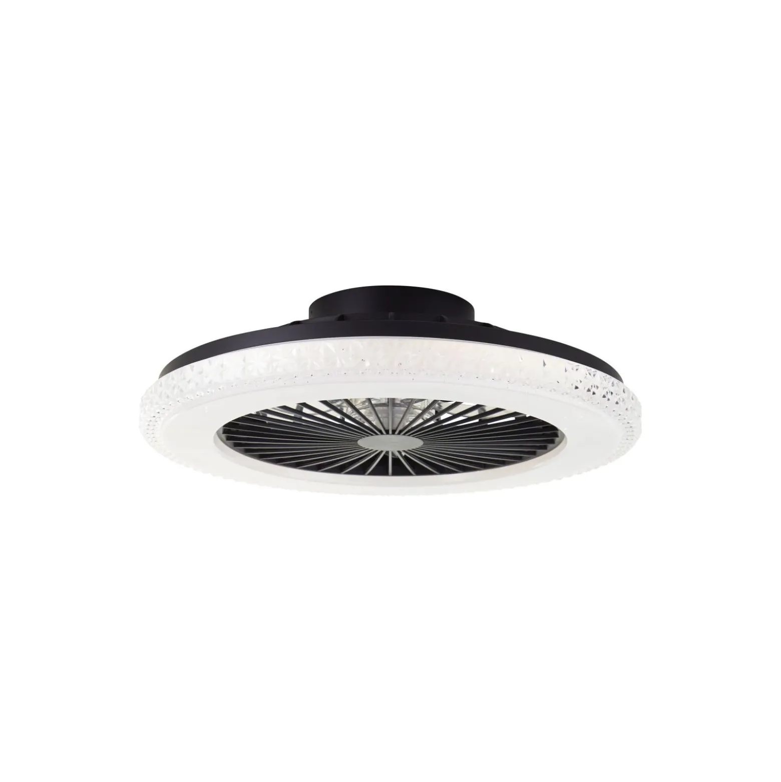 Brilliant Badria Takfläkt Plast Metall Svart 36W 4700lm - 830-865 CCT+RGB | 490mm - Fjärrkontroll Dimbar