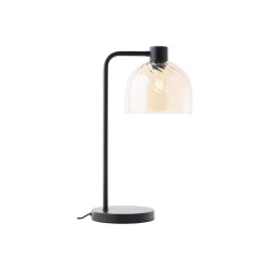 Brilliant Bordslampa Casto Glas Metall Svart Beige | 190mm - Passande för 1x E27