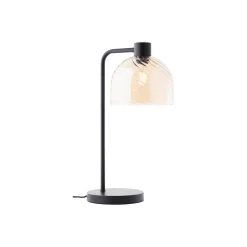 Brilliant Bordslampa Casto Glas Metall Svart Beige | 190mm - Passande för 1x E27