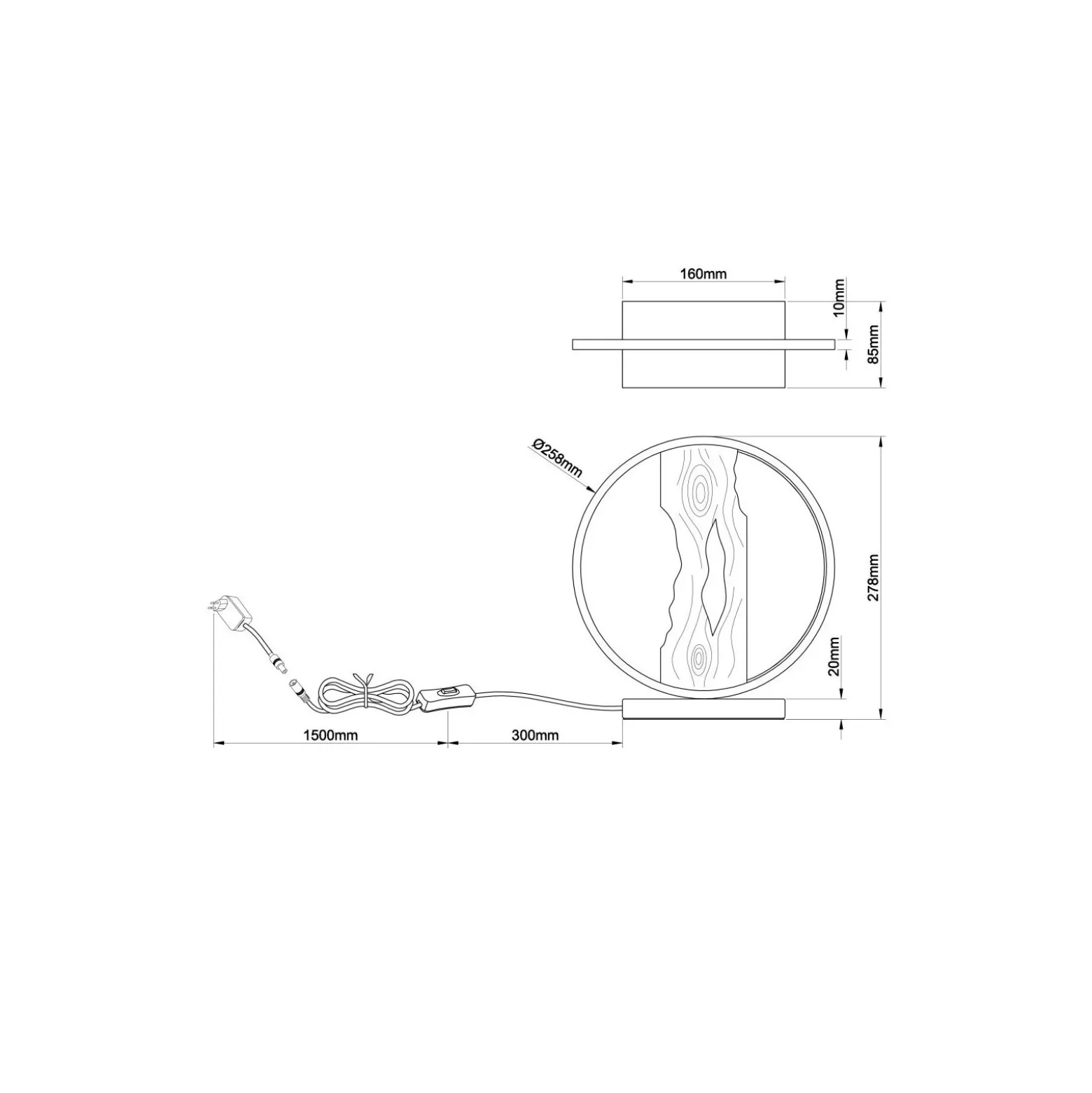 Brilliant Bordslampa Chaumont Aluminium Metall Trä Svart 6W 850lm - 830 Varm Vit