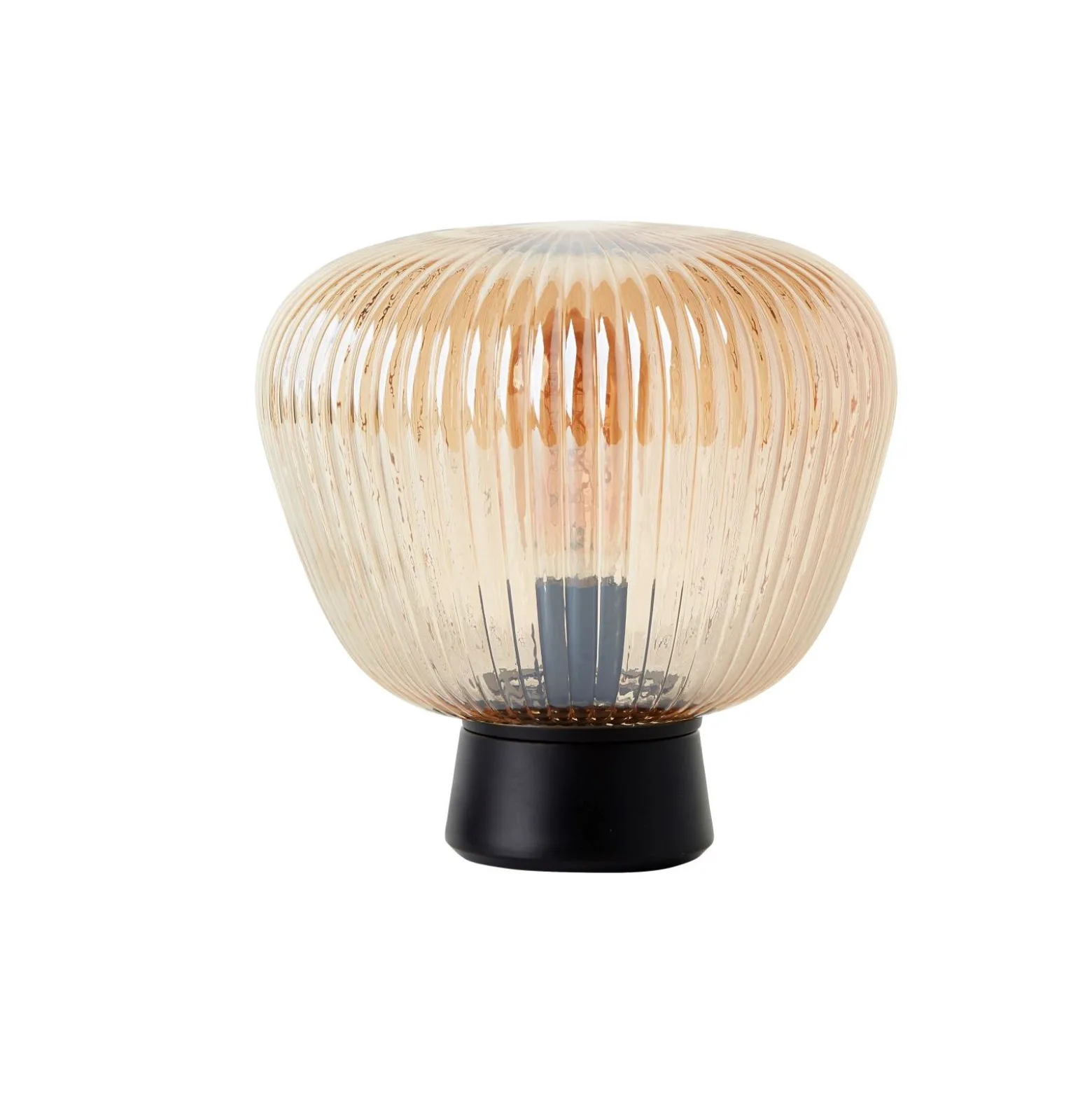 Brilliant Bordslampa Kaizen Glas Metall Svart Beige | 250mm - Passande för 1x E27