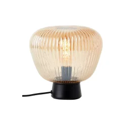 Brilliant Bordslampa Kaizen Glas Metall Svart Beige | 250mm - Passande för 1x E27