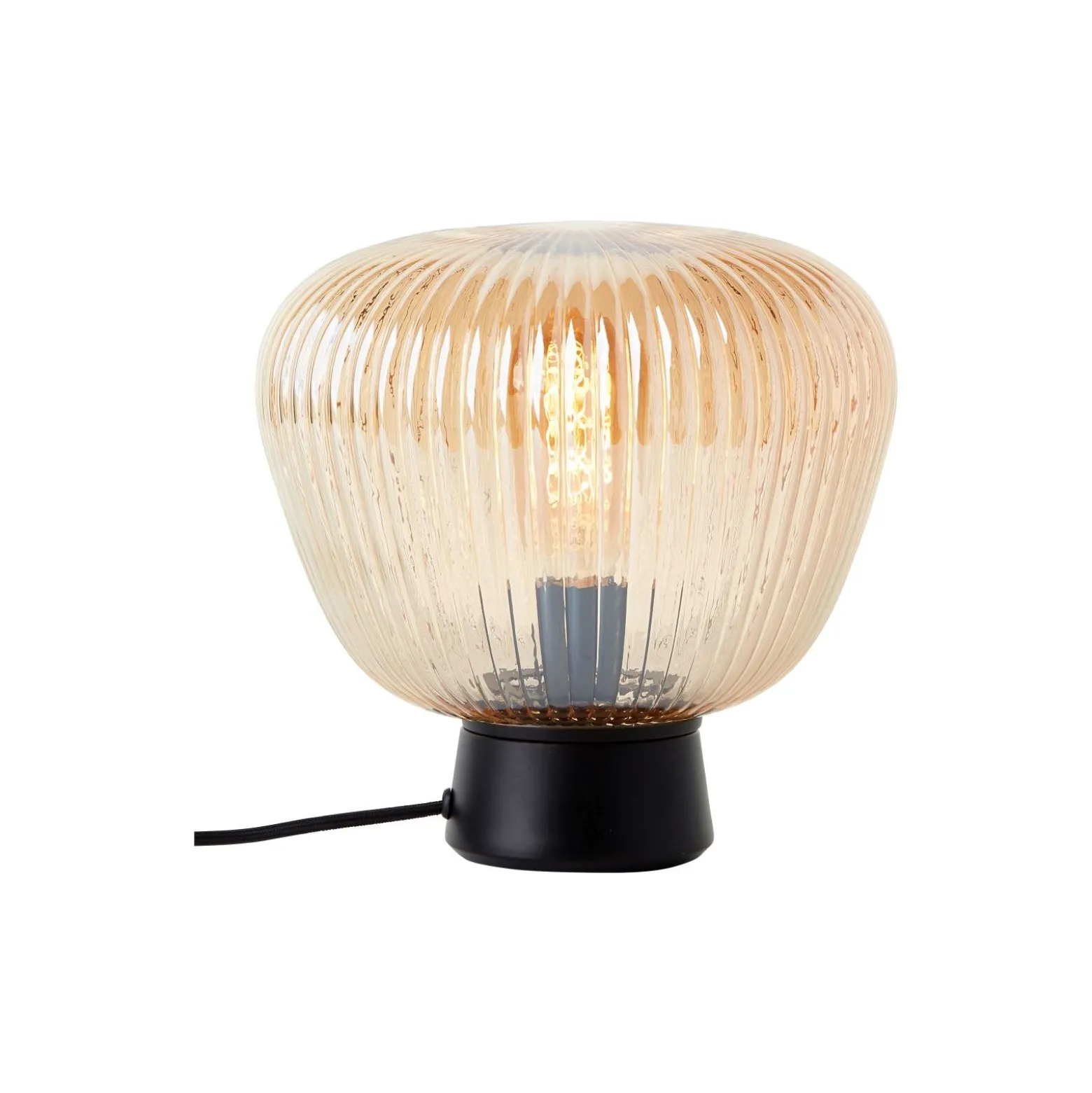Brilliant Bordslampa Kaizen Glas Metall Svart Beige | 250mm - Passande för 1x E27