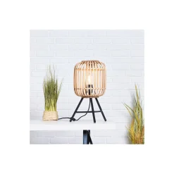 Brilliant Bordslampa Trärow Metall Bambu Brun | Passande för 1x E27