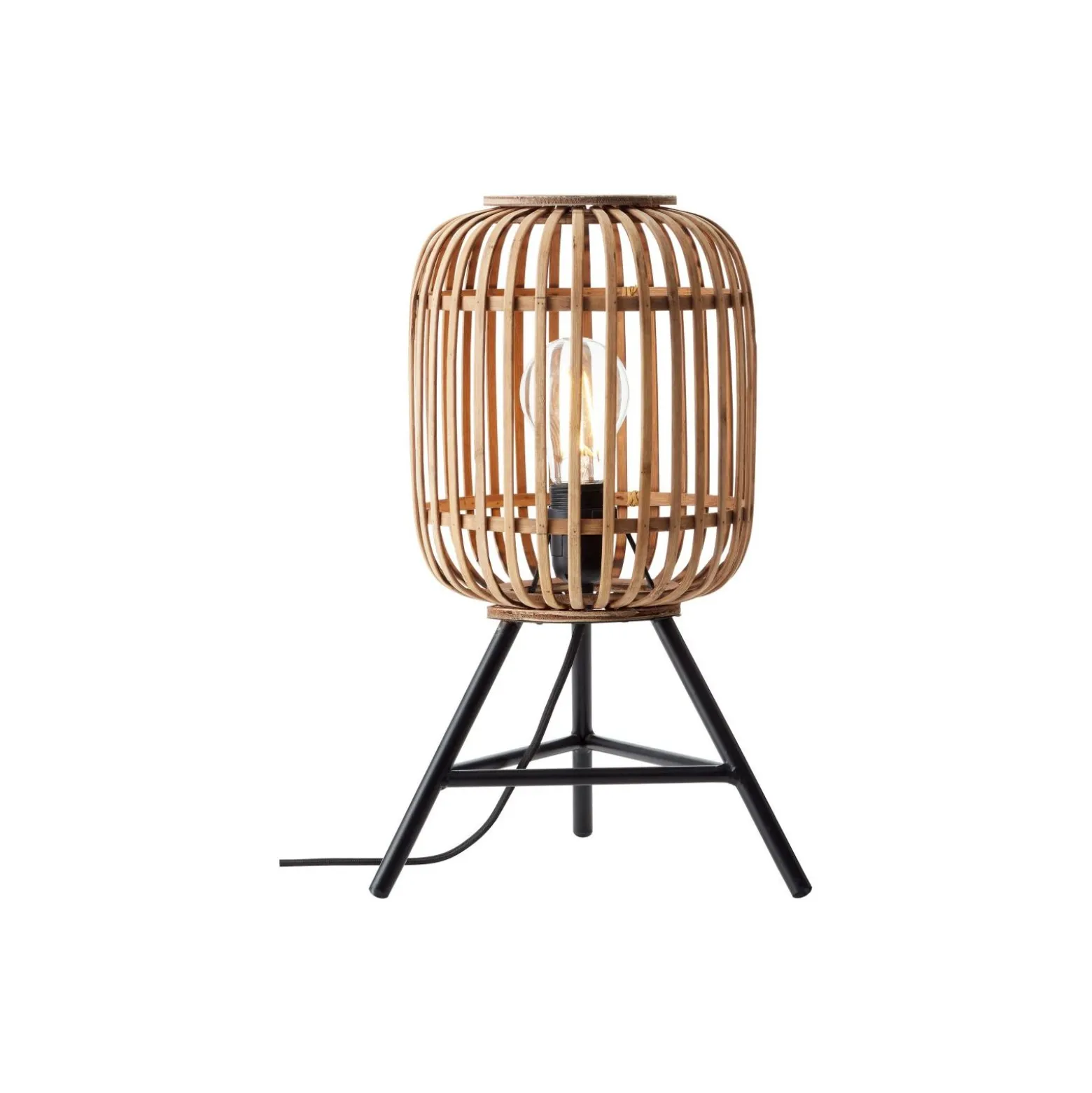 Brilliant Bordslampa Trärow Metall Bambu Brun | Passande för 1x E27