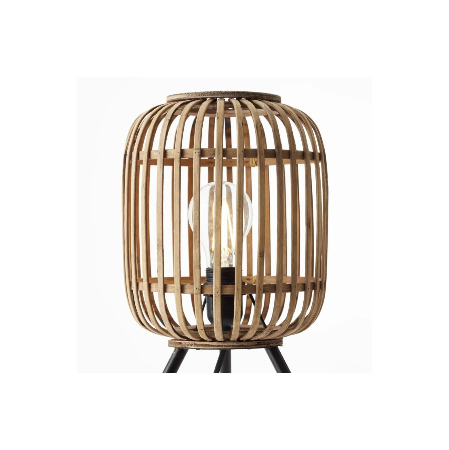 Brilliant Bordslampa Trärow Metall Bambu Brun | Passande för 1x E27