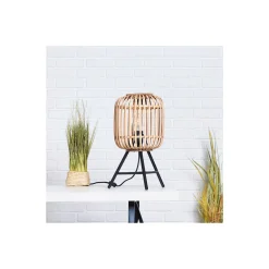Brilliant Bordslampa Trärow Metall Bambu Brun | Passande för 1x E27