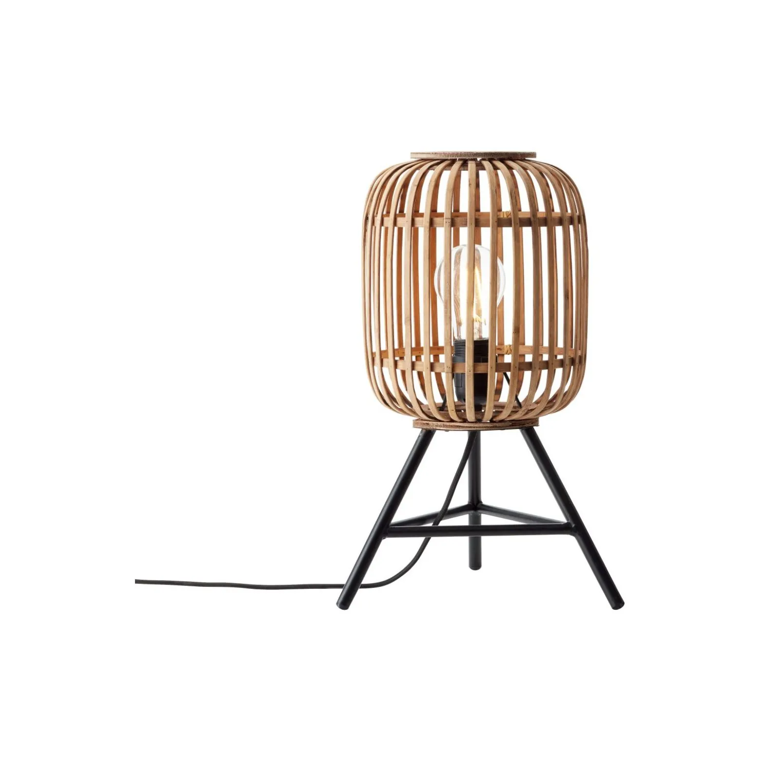 Brilliant Bordslampa Trärow Metall Bambu Brun | Passande för 1x E27