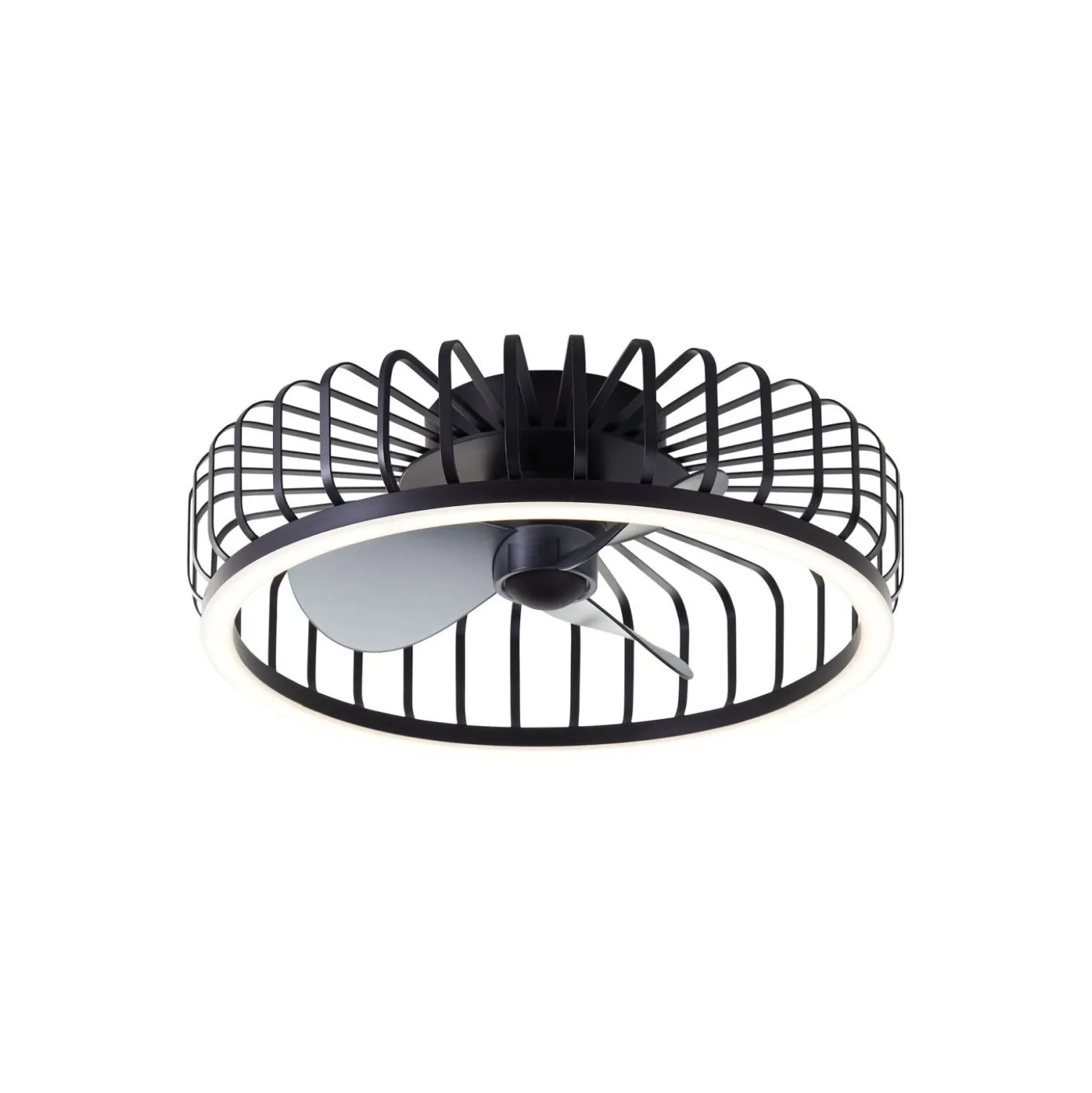 Brilliant Capo Takfläkt Metall Plast Svart 32W 4200lm - 827-865 CCT | 480mm - Fjärrkontroll Dimbar