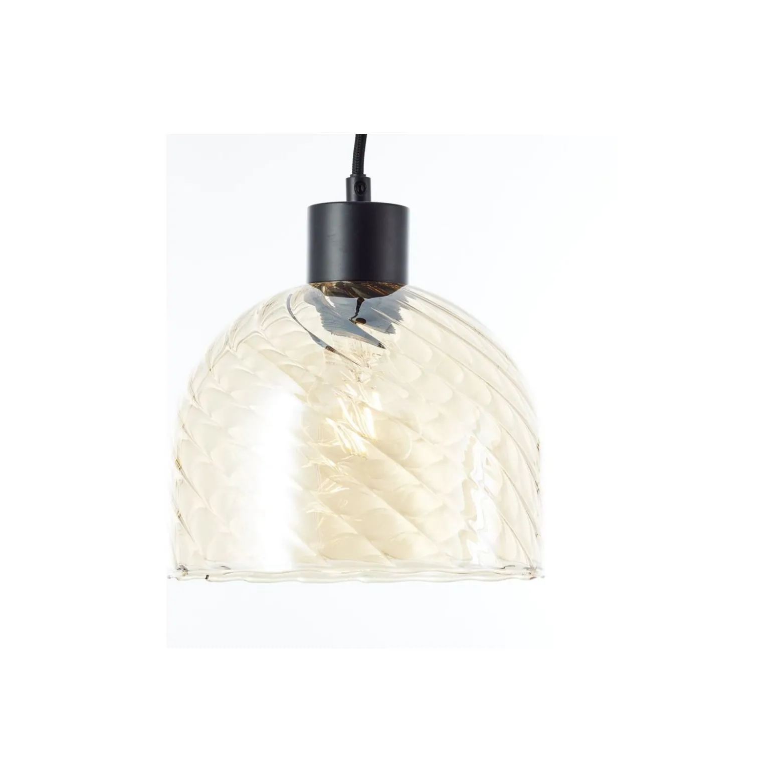 Brilliant Casto Pendellampa Glas Pendellampa Metall Svart Beige | Passande för 6x E27