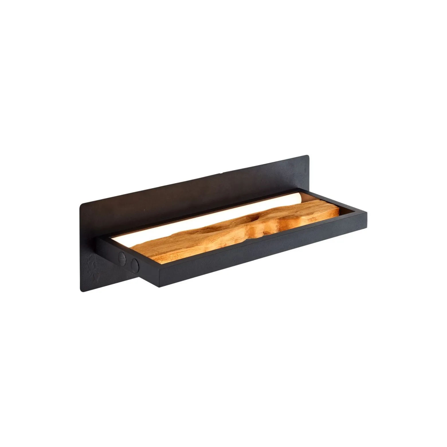 Brilliant Chaumont Vägglampa Aluminium Metall Trä Svart 8W 930lm - 830 Varm Vit