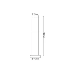 Brilliant Dody Pollare Golvlampa Metall Plast Svart | 120mm - IP44 - Utomhus - Passande för 1x E27