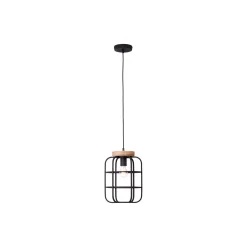Brilliant Gwen Pendellampa Metall Trä Svart | 250mm - Passande för 1x E27