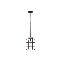 Brilliant Gwen Pendellampa Metall Trä Svart | 250mm - Passande för 1x E27