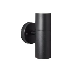 Brilliant Jandy Vägglampa Up/Down Glas Metall Svart | IP44 - Utomhus - Passande för 2x GU10