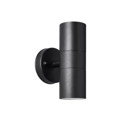 Brilliant Jandy Vägglampa Up/Down Glas Metall Svart | IP44 - Utomhus - Passande för 2x GU10