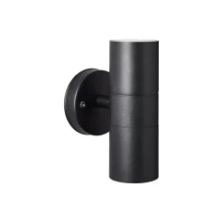 Brilliant Jandy Vägglampa Up/Down Glas Metall Svart | IP44 - Utomhus - Passande för 2x GU10