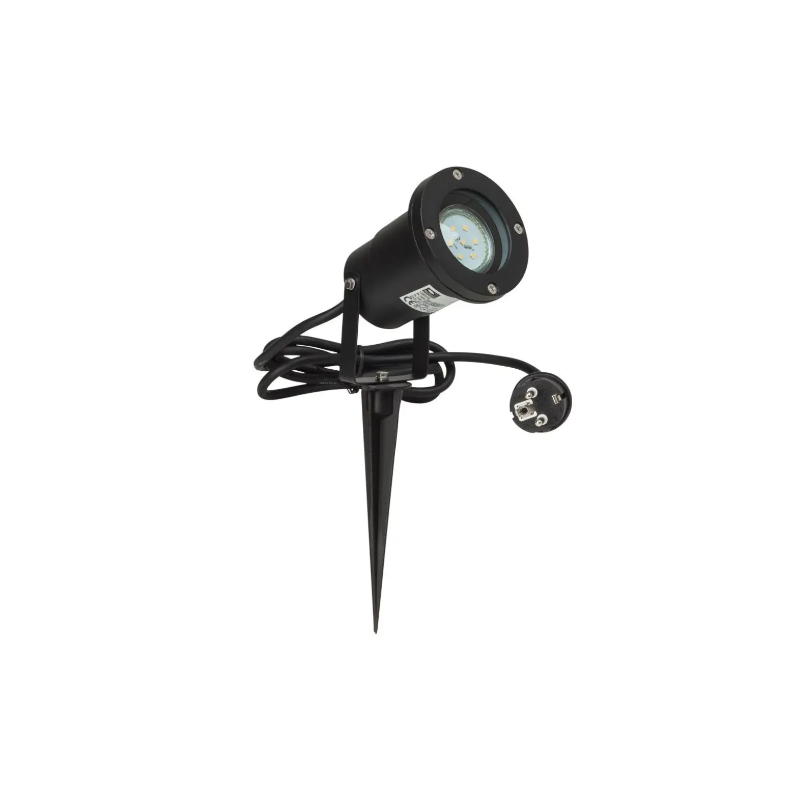 Brilliant Janko Spik Ljus Aluminium Glas Svart 3W 250lm - 830 Varm Vit | 90mm - IP44 - Utomhus - Inkl. 1x GU10