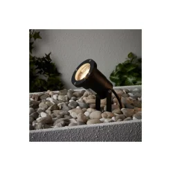 Brilliant Janko Spik Ljus Aluminium Glas Svart 3W 250lm - 830 Varm Vit | 90mm - IP44 - Utomhus - Inkl. 1x GU10