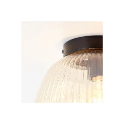 Brilliant Kaizen Taklampa Glas Metall Matt Svart Beige | 250mm - Passande för 1x E27
