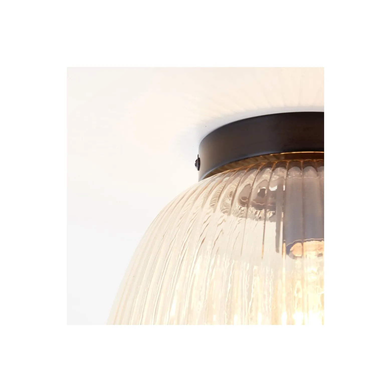 Brilliant Kaizen Taklampa Glas Metall Matt Svart Beige | 250mm - Passande för 1x E27